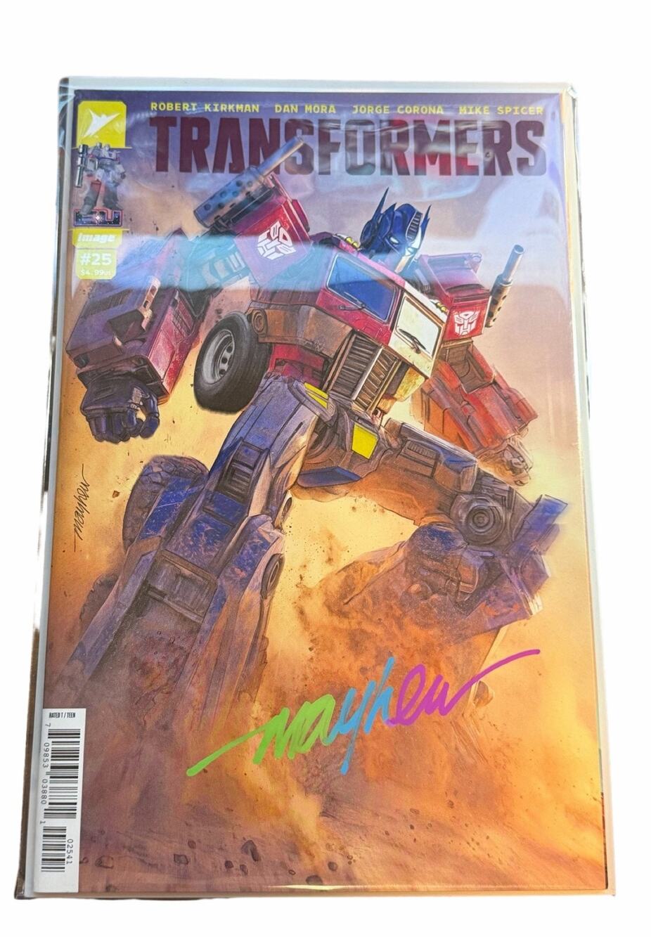 Transformers #25 Mike Mayhew Signed Cover Art Comic with COA
